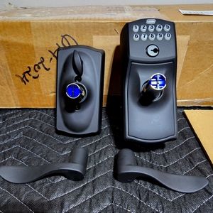 Schlage keypad lever in matte black